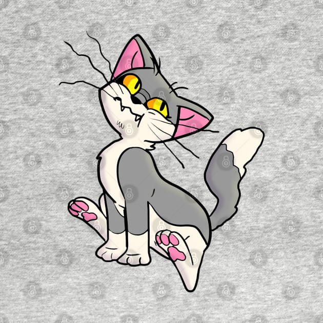 Suspicious Gray Cat by Angsty-angst